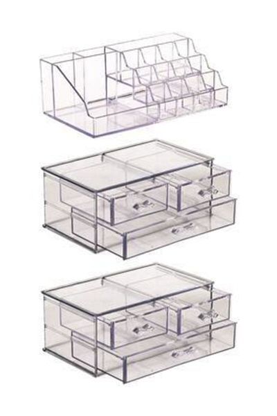 IRAK PLASTİK 5-Tier Acrylic Makeup Organizer Set with 6 Drawers
