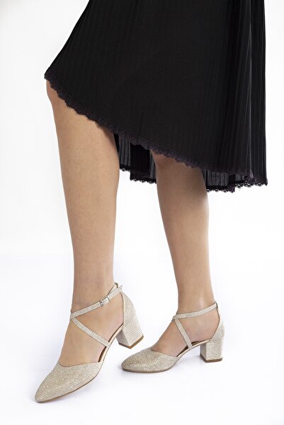 Çnr&Dvs Gold Mercan Topuklu Kadın Klasik Ayakkabı 710cnr