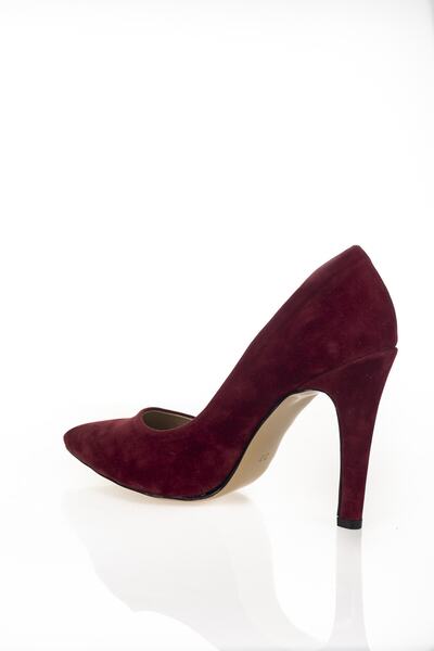 Çnr&Dvs Bordo Süet Aynalı Stiletto Topuklu Kadın Klasik Ayakkabı 1501cnr