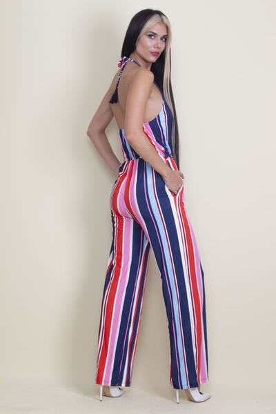 Genel Markalar Kadın Mavi Çizgili Tulum 26a12859