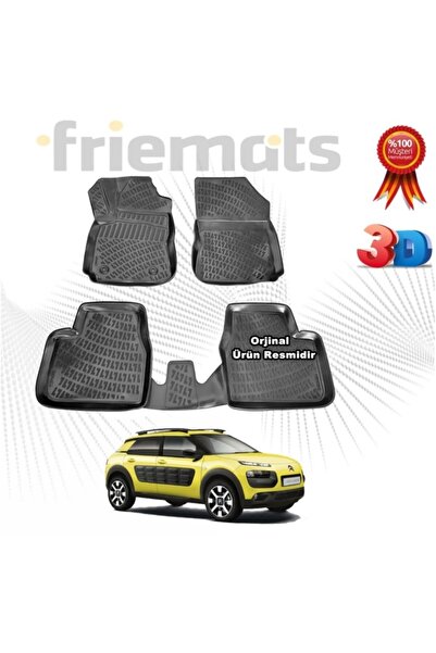 Point Citroen C4 Cactus 3d Havuzlu Paspas 2015-2020 Arası Siyah 4 Parça Set Friemats
