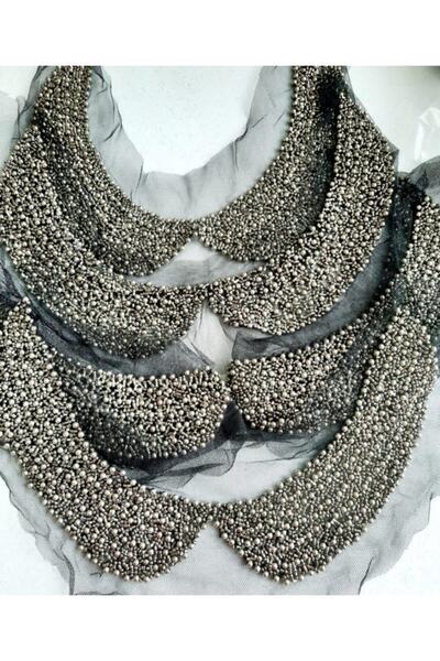 canan dizayn Metal Boncuk Işlemeli Yaka (26CM)