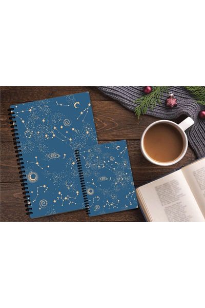 AKILLICA 64 Sheets Lined 2-Piece Notebook Set - Spiral Paper Cover Notebook