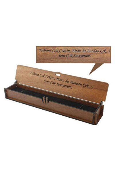 Genel Markalar Özel Mesaj Yazılı Kahverengi Ahşap Hediye Tesbih Kutusu m-3
