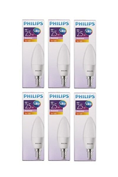 Philips 6 Adet Led Mum Ampul E14 4 W Sarı Işık