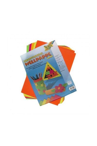 Folia Fluorescent Colored Corrugated Cardboard 25x35 Cm Pack of 10 Colors