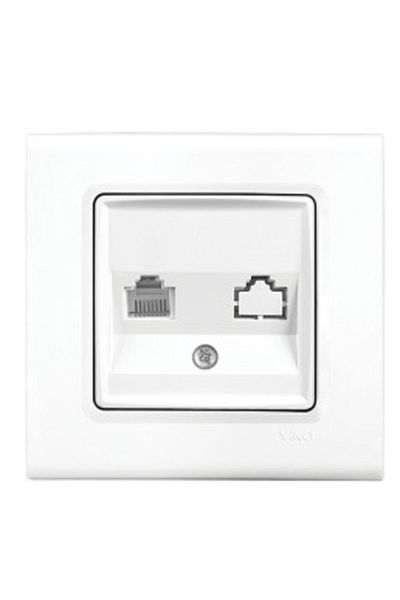 VİKO Linnera White Single Numeris Socket with Frame (12 Pieces)