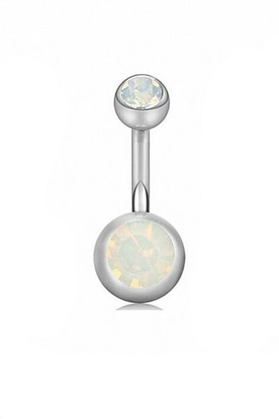Solfera Ice Color Stone Banana Belly Steel Piercing P464