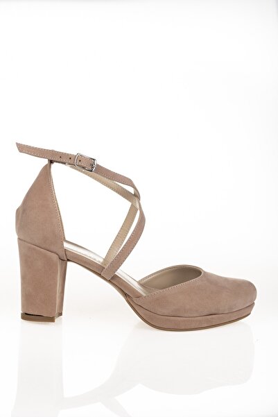 Çnr&Dvs Pudra Süet Topuklu Kadın Klasik Ayakkabı 910cnr