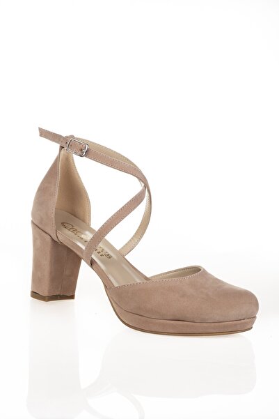 Çnr&Dvs Pudra Süet Topuklu Kadın Klasik Ayakkabı 910cnr