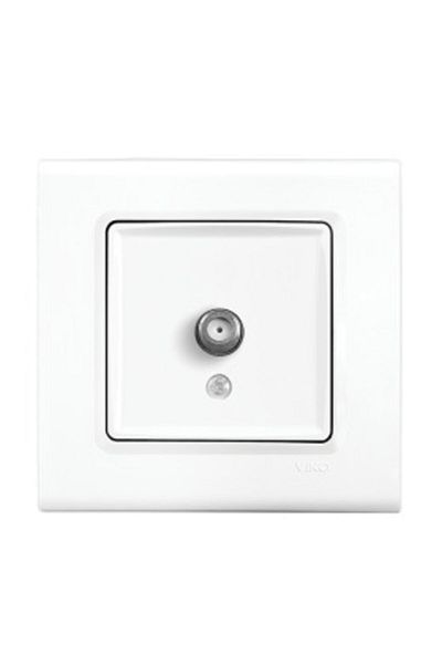 VİKO Linerra White Satellite Socket with F Cone-End Frame (12 Pieces)
