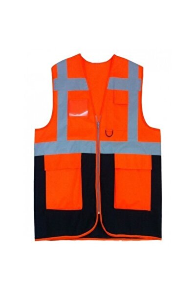 İşte1 İş Elbiseleri Reflective Engineer Vest Orange