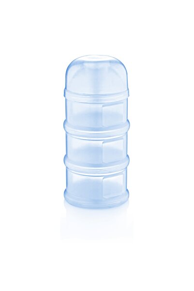 Babyjem علبة طعام بودرة متعددة الطبقات باللون الأزرق الشفاف