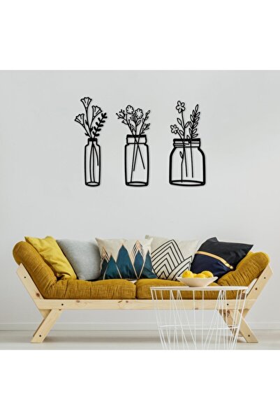 Metalium Concept Dekoratif Metal Duvar Tablosu Bahar Çiçekleri 16x43cm X 3 Adet