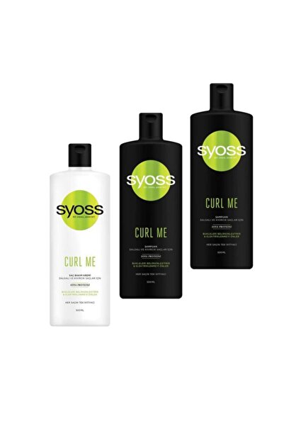 Syoss Curl Me 2 Adet Şampuan + Saç Kremi 500 ml 3'lü Set
