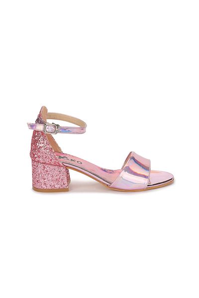 Kiko Kids Sandale cu toc pentru fete de culoare pudra - Model 768