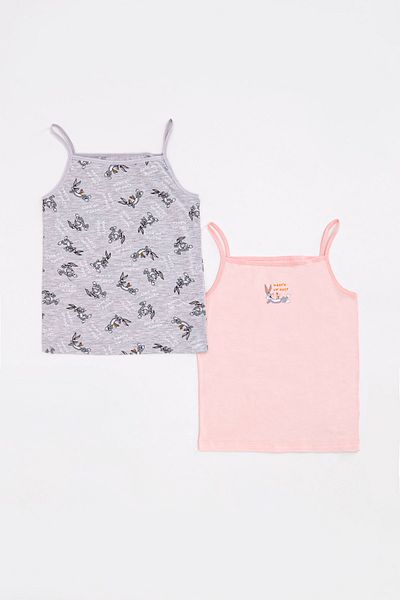 Lola & Bugs Bunny Girl's Bugs Bunny Licensed Girl's Thin Strap 2-Piece Undershirt Set