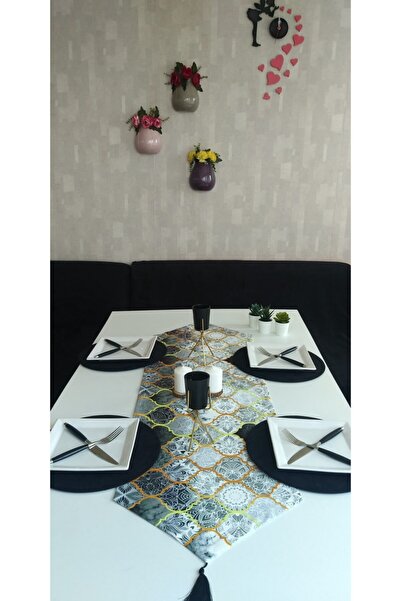 Ayşemce Σετ σερβιρίσματος American Service 4 τεμαχίων Μαύρο Supla (με γκρι μα...