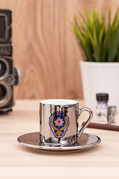 Procity Polis Logolu Silver Türk Kahvesi Fincanı