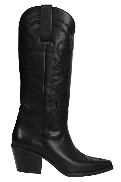 OZ DOROTHY Kadın Siyah Dekoratif Dikişli Kadın Deri Bot