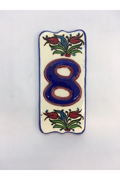 Dost Art Hediyelik Door Number:(8) Six Handmade Ceramic Door Numbers & Door Letters