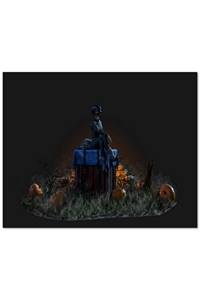 Cakatablo Ahşap Tablo Pubg Sandık Üzerinde Oyuncu Ve Balkabakları (25x35 Cm B...