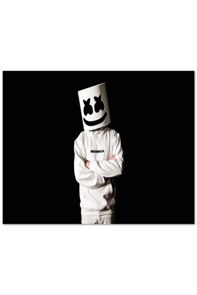 Cakatablo Ahşap Tablo Ilginç Maskeli Adam Siyah Arkaplan (35x50 Cm Boyut)