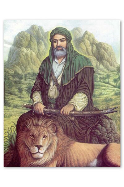 Cakatablo Ahşap Tablo Allahın Aslanı Hz. Ali Ve Zülfikar (35x50 Cm Boyut)