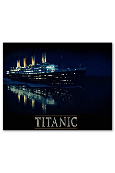 Cakatablo Ahşap Tablo Titanic Gece Ve Işıklar (25x35 Cm Boyut)