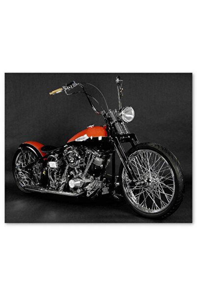 Cakatablo Ξύλινη Μοτοσικλέτα Orange Chopper (Μέγεθος 25x35 εκ.)