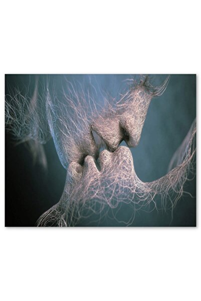 Cakatablo Ahşap Tablo Lifler Kökler Ve Aşk Öpücüğü (50x70 Cm Boyut)