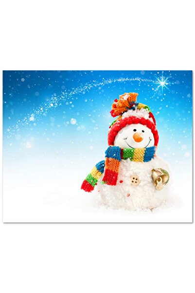 Cakatablo Ξύλινος πίνακας Χιονάνθρωπος Ηλιόλουστος Μπλε Ουρανός (Μέγεθος 25x3...