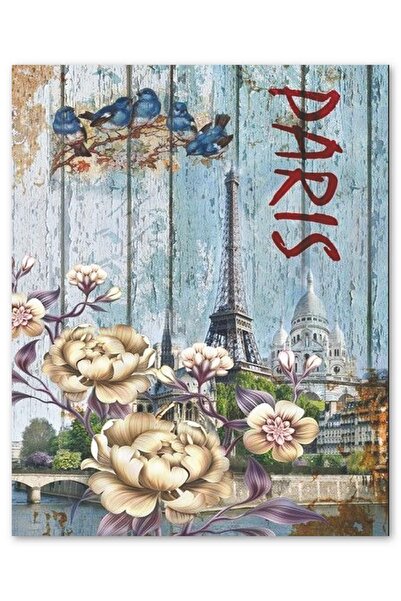 Cakatablo Ξύλινος πίνακας Πύργος του Άιφελ του Παρισιού σε ξύλινο δάπεδο (Μέγ...