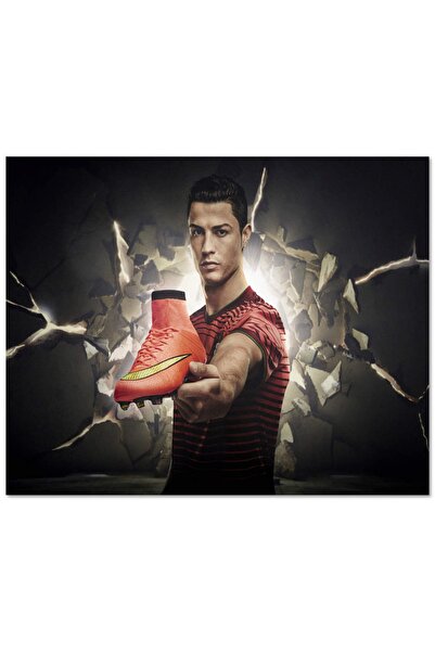 Cakatablo Ahşap Tablo Christiano Ronaldo Nike Mercurial Superfly Krampon (50x70 Cm Boyut)