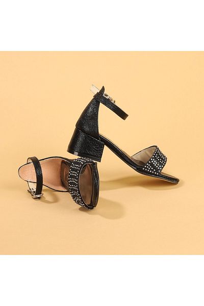 Kiko Kids Sandale Negre Cu Toc De 3 Cm Pentru Fata