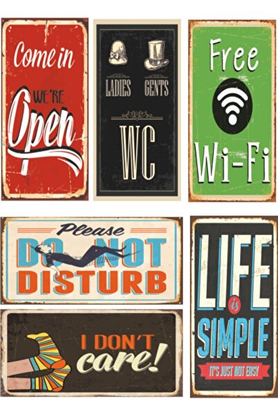 Hayal Poster 6lı Retro Ahşap Poster Seti-3