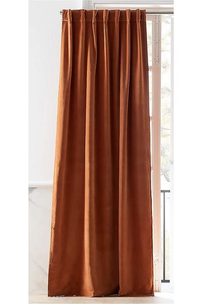 Alacastore Plain Tan Orange Velvet Background Curtain 140x260