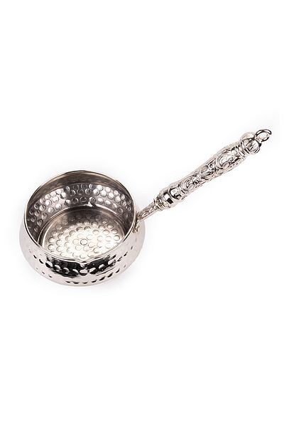 Handygoo Nickel Plated Forged Copper Sauce Bowl with White Handle