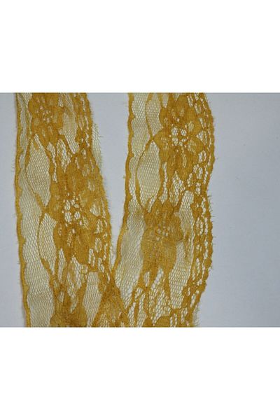 tuhafiyecimiz Mustard Yellow Lace 5cm Width 5 Meter Ball - (730)