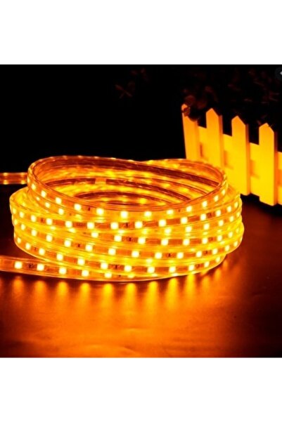 Forlife 220v Hortum Şerit Led Işık Armatür 5050 3 Çip 60 Led Amber