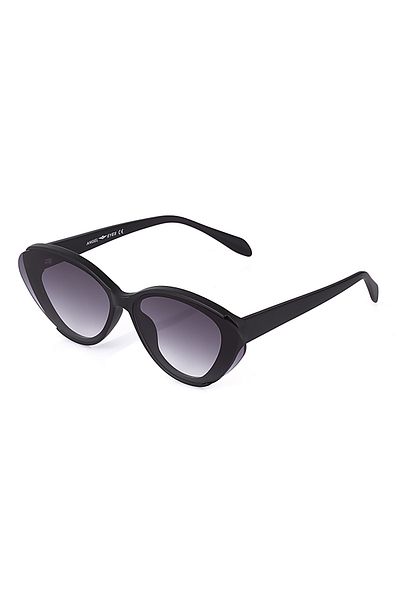 Angel Eyes Women's Black Gradient Glass Shiny Geometric Bone Frame Sunglasses