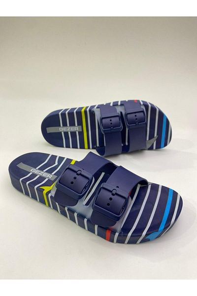 GEZER Men's Navy Blue Soft Sole Wet Floor Slippers