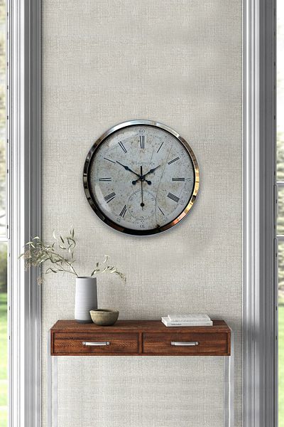 Kasva Concept Δώρο 40 εκ. Χρώμιο Μεταλλικό Ρολόι Τοίχου