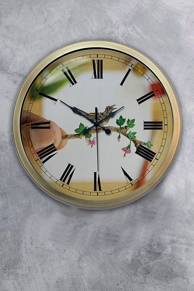Kasva Concept 40 cm Antique Metal Bird Gift Wall Clock