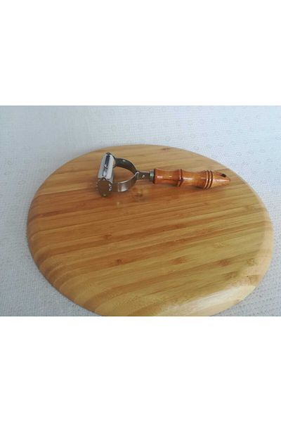 Ün-Ev Double Sided Julienne and Laser Peeler with Wooden Handle and Stainless Mouth