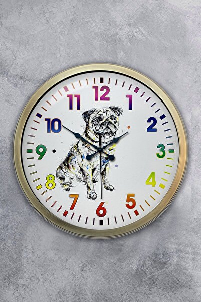 Dream Gift ساعة حائط معدنية عتيقة للكلاب مقاس 40 سم