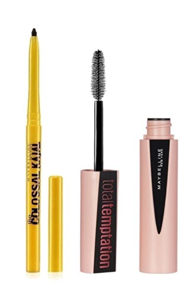Maybelline New York مجموعة أقلام ماسكارا كاجال سوداء من توتال تيمبتشن