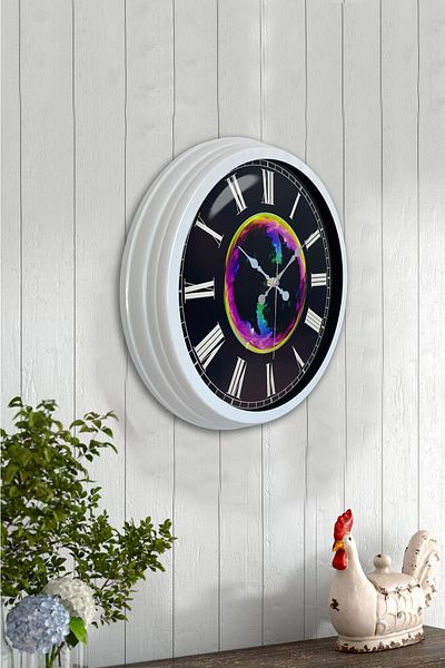 Kasva Concept Δώρο Ρολόι τοίχου Galaxy 40 εκ. Λευκό Μεταλλικό
