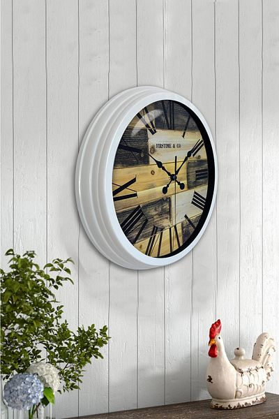 Kasva Concept Gift 40 cm White Metal Firstime Wall Clock
