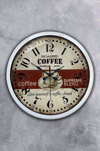 Kasva Concept Gift 40 cm White Metal Espresso Wall Clock